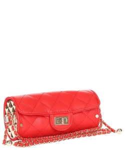 Diamond Quilted Cylinder Shape Crossbody Bag 6741 RED
